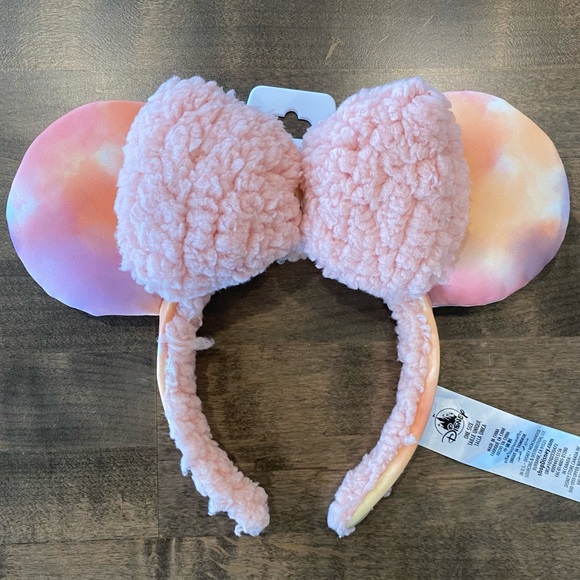 Disney Accessories - Disney Parks Tie Dye Pink Sherpa Headband Ears NWT